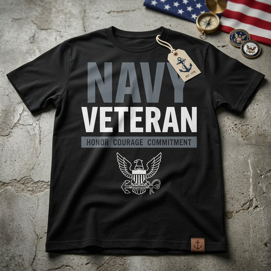 Navy Veteran Honor Courage Commitment T-Shirt