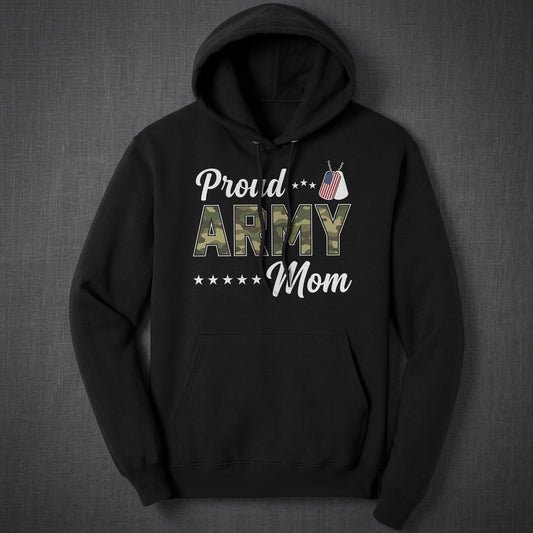 Proud Army Mom Camo Military Hoodie