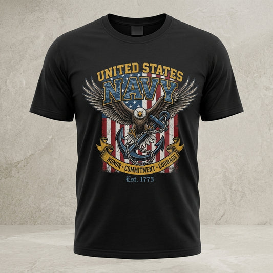 United States Navy Est 1775 Honor Commitment Courage T-Shirt